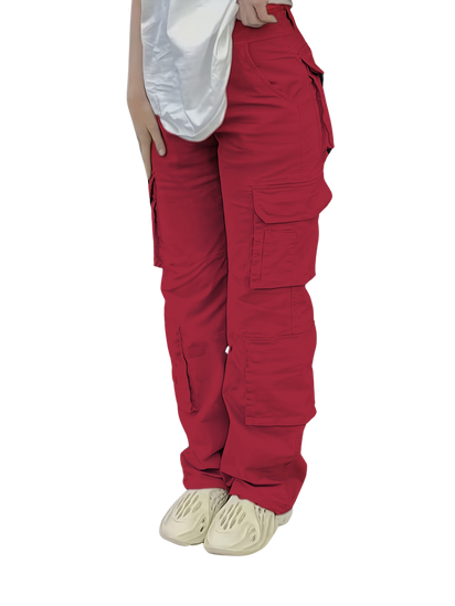 Kvinners Høy-Liv Cargo Bukser