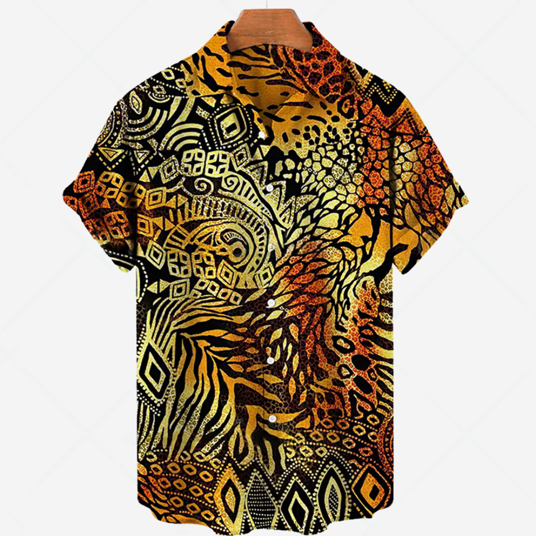 Casual Kortermet Skjorte med Print Enkelt Stil for Hver Anledning