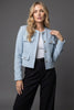 Dame Tweedblazer Cropped med Rund Utringning og Knapper