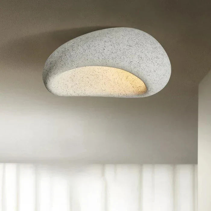 Tak-LED-lampe i wabi-sabi-stil – dekorativ taklampe med organisk form