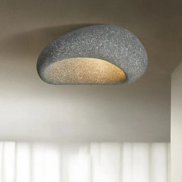Tak-LED-lampe i wabi-sabi-stil – dekorativ taklampe med organisk form