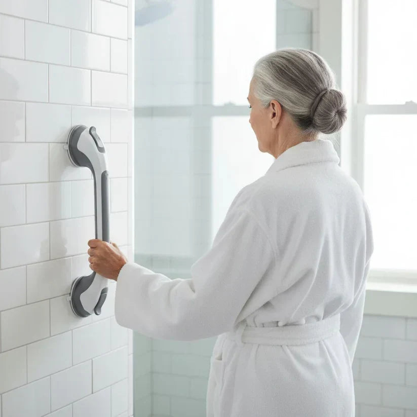 Sugekopphåndtak til dusjen, sikkerhetshåndtak til badet uten boring, 15,7 tommer
