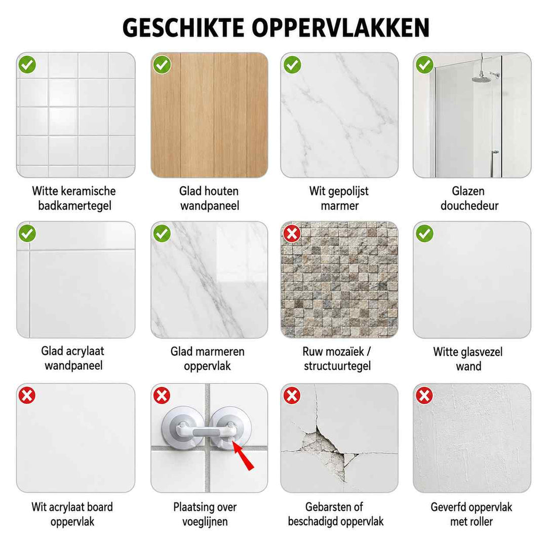 Sugekopphåndtak til dusjen, sikkerhetshåndtak til badet uten boring, 15,7 tommer