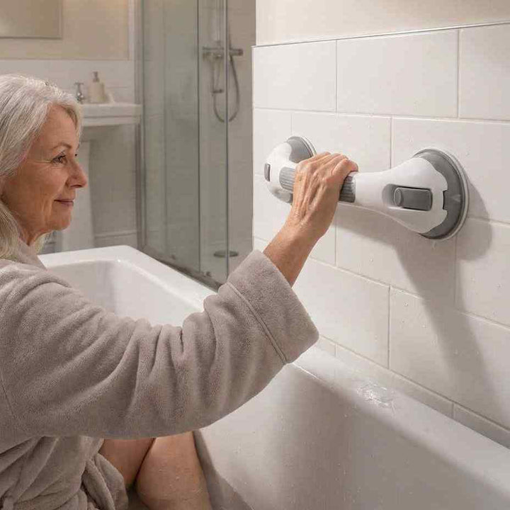Sugekopphåndtak til dusjen, sikkerhetshåndtak til badet uten boring, 15,7 tommer