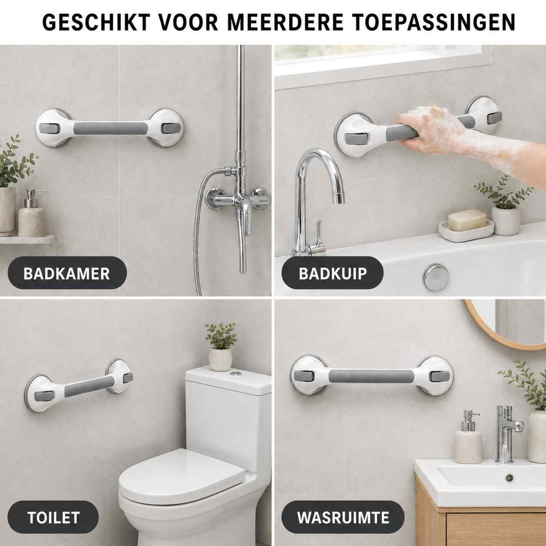 Sugekopphåndtak til dusjen, sikkerhetshåndtak til badet uten boring, 15,7 tommer
